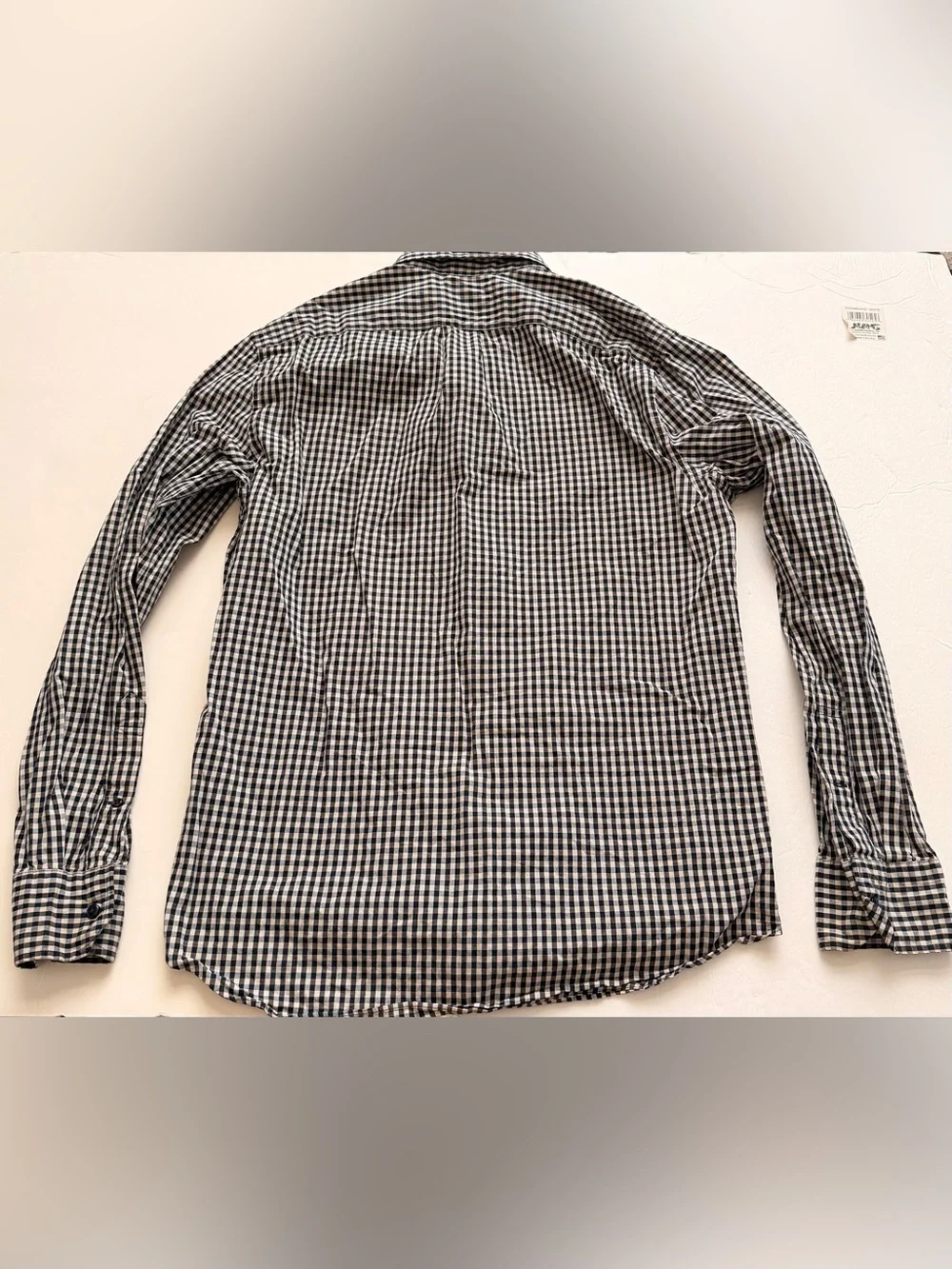 J.Crew Men’s Gingham Button Down Shirt Slim Stretch Medium Black/White Checkered